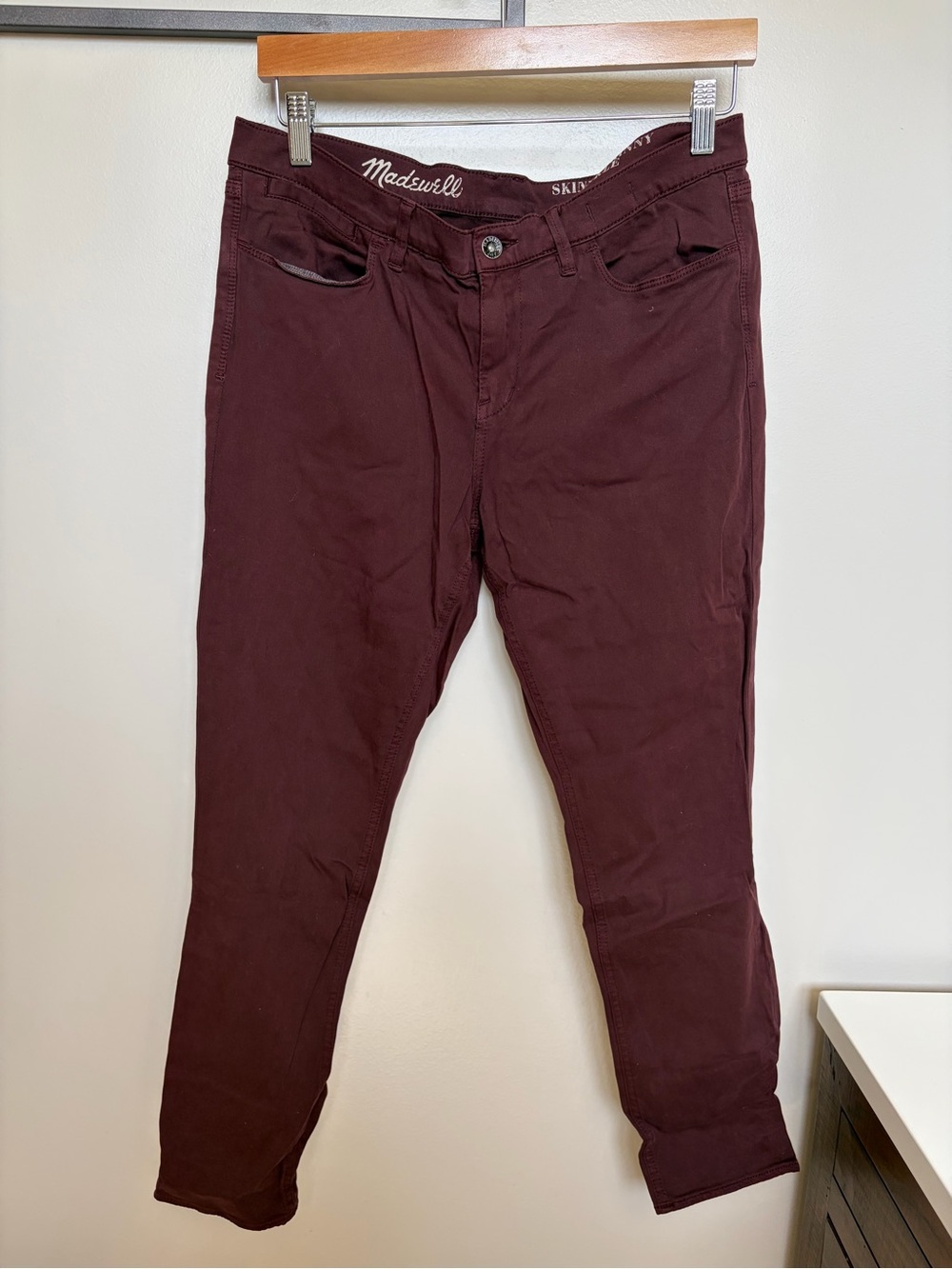 Madewell Skinny Jeans in Burgundy Wine